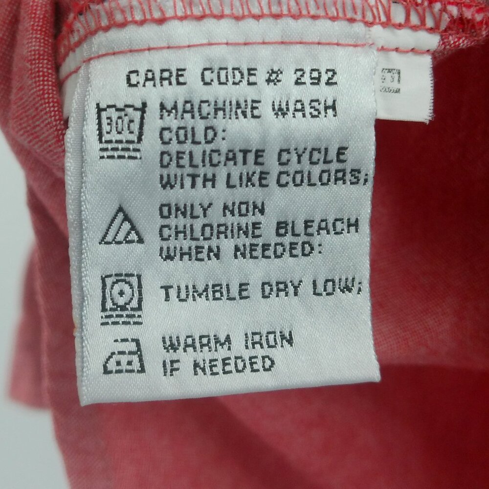 Vintage Casey & Max Button Up Shirt Women's S Red Chambray Embroidered Patchwork - Picture 10 of 11
